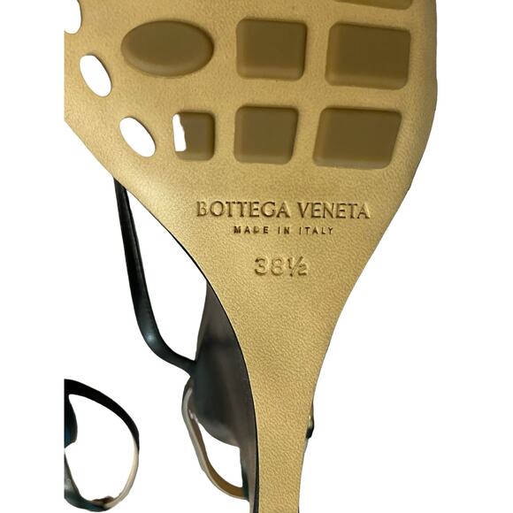 Bottega Veneta Leather Stretch Wedge Sandals Ankle Strap Square Toe 35.5/ US 5.5 - Picture 10 of 14